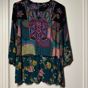 Caleaas Multi Pattern Embroidered Top, S